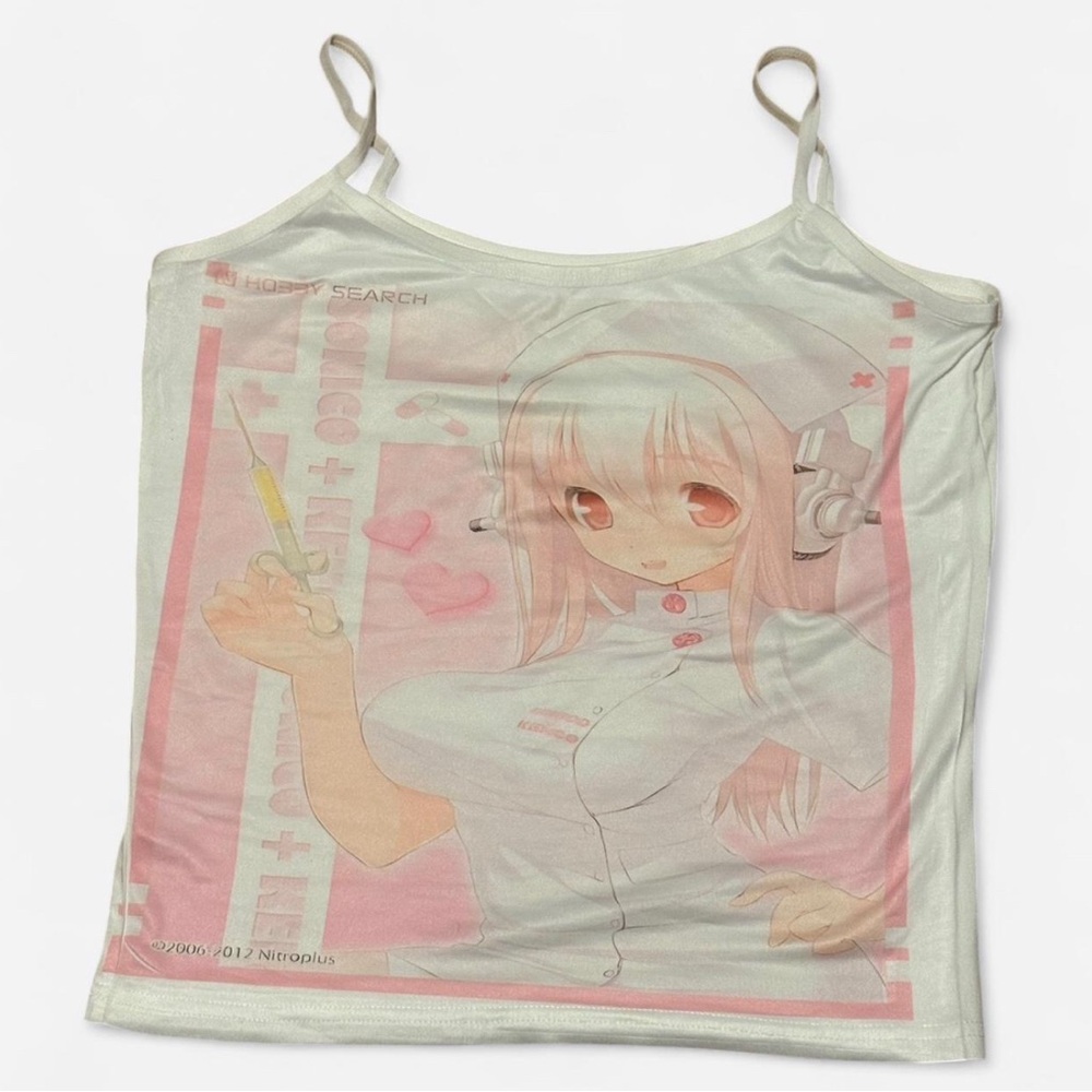 Anime Super Sonico Nurse Graphic Tank Top